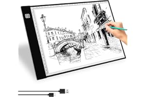 Yeahmart Ultra-thin LED A4 Light Box Copy Board Drawing Light Pad with USB cable, Art Craft Tracing Tattoo Board for Artists, Animation, Sketching, Designing