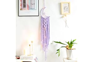 MARCHIORI Moon Handmade,Teen Girls Room Decor,Girls Bedroom Decor, Wall Decor,Bohemian Dream Catcher,Gift for Mom,Gift for Women,Gift for Girl