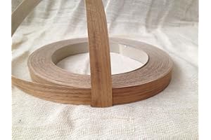 REAL WOOD VENEER EDGING 22MM WIDE Pre Glued Iron on Teak Wood Veneer Edging Tape 22mm Wide 10 metres