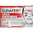 Sudafed PE Sinus Pressure + Pain Relief Maximum Strength Non-Drowsy Decongestant, 24 ct