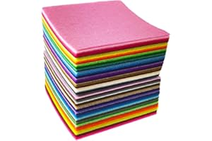 88pcs 4 x 4 inches (10x10cm) Acrylic Felt Soft Nonwoven Fabric Diy Craft Work Patchwork Sewing Mixed Color 1mm Thick by flic-flac