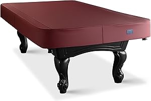 BEARCOVER Housse de billard en similicuir robuste, imperméable et indéchirable pour table de billard de 2,2/2,4/2,7 m (10 couleurs disponibles) (2,7 m/rouge bordeaux)