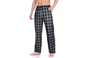 AUYAO Pijama para Hombre, Pantalones de Pijama para Hombre con Bolsillos, Largos Pantalones Pijama Otoño y Invierno, Pantalón de Pijama de Descanso o Dormir para Hombre