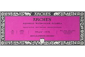 Arches Bloc aquarelle grain satin 10 x 25 cm 300 g 20 pages Naturel Blanc