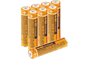 JAPUSOON Batteria Ricaricabile HHR-55AAABU per Panasonic，NI-MH Batteria Ricaricabili AAA 1.2V 550mAh per Telefono Cordless，Confezione da 8 Pezzi