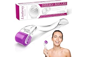 LINDURAY SKINCARE Bartroller 0,5 mm – Derma-roller mit 540 Titan-Nadeln für Bartwuchs & Haarwachstum, professioneller Microneedling Roller für Gesicht, Kopfhaut & Körper – Männer & Frauen, Anti-Aging, Hautpflege(Rosa)