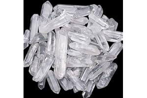 Sahoottie 100g Natürlicher Bergkristall Steine Spitzen Klarer Quarz Stab 3-5cm Polierter Klare Spitze UnregelmäßIger Kristallstein Spitze für Balance Energie Heilsteine Reiki Steine
