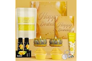 TOPPTIK Gift Hampers for Women, Spa Bath Sets Birthday Pamper Gifts for Women, Relaxation Unique Skin Self Care Kit, Ladies Hamper Pamper Gift Sets for Her, Friends, Colleagues, Mum, Sisters, Wife (Yellow)