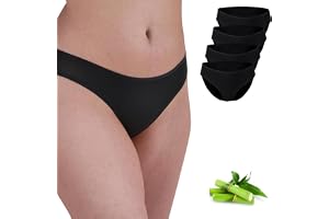 Basic Treasure 4-pack bambu stringtrosor dam, mjuka och andningsbara