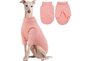 Kuoser Hundepullover, Strick Hundejumper Pyjama mit Langen Ärmeln, Warme Winter Hundekleidung für Große Hunde Rosa 3XL