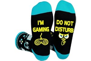 QXRXN Funny Socks, DO NOT DISTURB I'M GAMING Gamer Xmas Gifts for Men Who Have Everything, Novelty Birthday Valentines Gifts Christmas Stocking Fillers for Teenage Boys Men Gaming Socks 9-12 uk