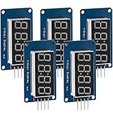 AZDelivery 5 x 4 Bit Digital Tube LED 7-Segment Display Modul mit Clock Display Kompitabel mit TM1637 kompatibel mit Arduino 
