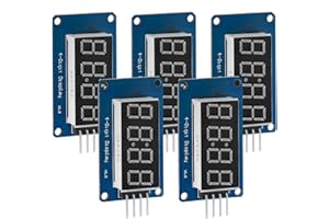AZDelivery 5 x LED Display Compatible avec TM1637 écran 7-Segment à 4 Chiffres Module d'affichage Digital Tube d'horloge Compatible avec Arduino et Raspberry Pi y Compris Un eBook