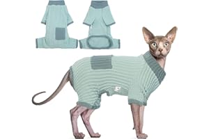 DENTRUN Sphynx Nacktkatzen Warme Winterpullover Niedlicher Pullover Hohe Elastizität Kätzchenhemden Atmungsaktive Katzen-Freizeitkleidung Rollkragenweste Niedliche Katzenkleidung Jacke Schlafanzug