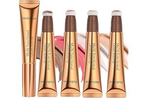 ‎LUCKNEST Creme Kontur Sticks mit Kissen Applicator, Bronzer Highlighter Blush Sticks, Wasserdichter Contour Beauty Wand, Highlighter Stick,Blush Stick für Frauen (4Pcs)