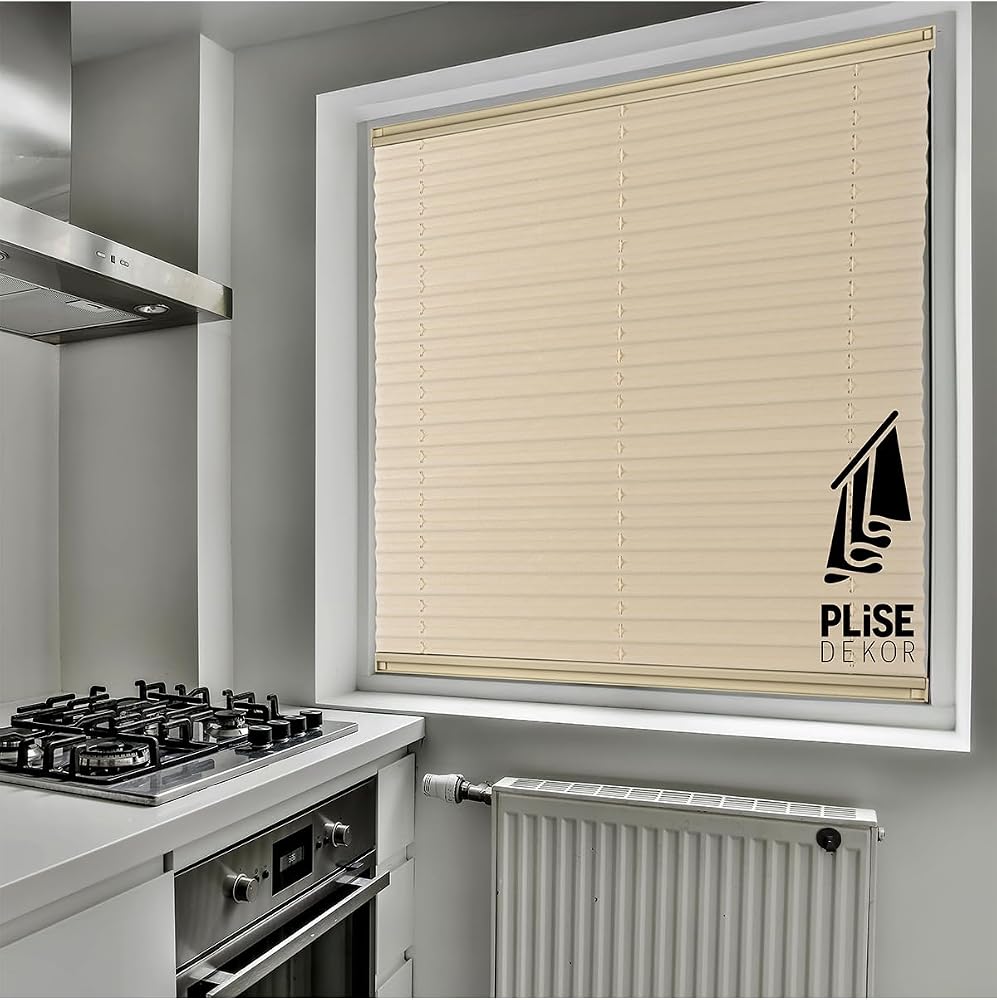 Plise Dekor Krem Plise Perde (Vidalı) (50G x 100Y cm)