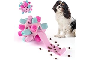 Tesytto Snuffle Ball Hundespielzeug, interaktives Haustier-Doy, fördert natürliche Futtersuchfähigkeiten, langsames Essen, tragbares Haustierspielzeug (Bonbonrosa)