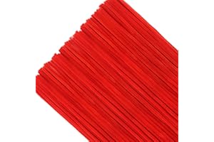 TOAOB THE ONE AND ONLY BABY TOAOB 100pcs Red Pipe Cleaners for Craft 30cm Long Chenille Stem 6mm Thick Fuzzy Sticks Craft Supplies for DIY Flowers Projects Home Decorations
