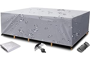 HSFFBHFBH Housses pour Mobilier de Jardin, Housse Salon de Jardin 600D Oxford Housse de Protection éTanche BâChe Anti-UV pour Tables de Jardin Meubles de Patio,avec Cordons de Serrage 150x150x75cm