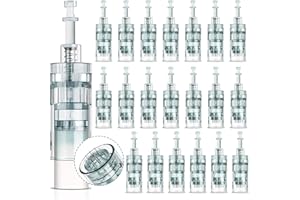 CENOZ 20 Pièces Dermapen M8 Cartouches d'Aiguilles de Rechange 16 Pins, Aiguilles Microneedling pour Derma Pen Ultima M8 M7S Système de Micro Aiguilles automatique à baïonnette 3 emplacements
