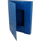 Grafoplas - Project Folder, Spine 5 cm, PVC Lined Cardboard, Blue, Foolscap Size, Project Series, Measures: 32x24 cm, High Re