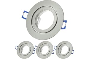 Sweet Led 4x Marcos empotrables incl. Casquillo GU10 230V IP44 - Marco de luces empotrables de aluminio para baño, luces de muebles, foco empotrable - redondo, cromado cepillado