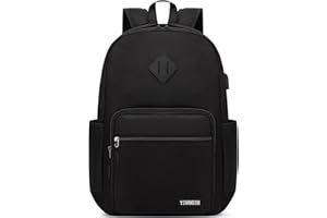 YIORMIOR Zaino Scuola Superiore Media università Donna Uomo, Zaino Porta Pc Uomo con Porta USB Impermeabile