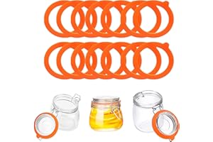 HUDIEPAN 20 Pezzi Anello di Tenuta per Vasetti di Vetro, Guarnizioni per Barattoli Un Gomma Anelli, Guarnizioni in Silicone per Barattoli, Anelli di Tenuta Ermetici, per Barattoli di Vetro, Conservare Cibo