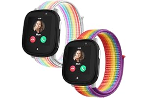 Snyeest Lot de 2 bracelets en nylon compatibles avec Xplora X6 - Pour enfants - Avec fermeture Velcro - Réglable - Pour X6 Play