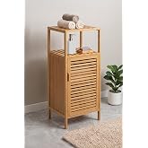 Digithome Bambu 1 Kapaklı 2 Raflı &Ccedil;ok Ama&ccedil;lı Banyo D&uuml;zenleyici Organizer Dik Dolap DB-0043