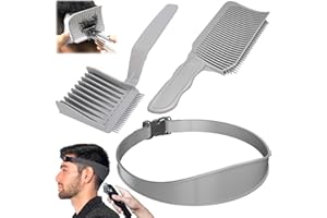 RAIRSKY Peine Degradado para Corte de Pelo, Peine Cortapelo para Hombre, Plantilla de Corte de Pelo Ajustable, Peine de Posicionamiento Curvo Profesional, Peine Degradado Pelo Hombre para Salón de Belleza