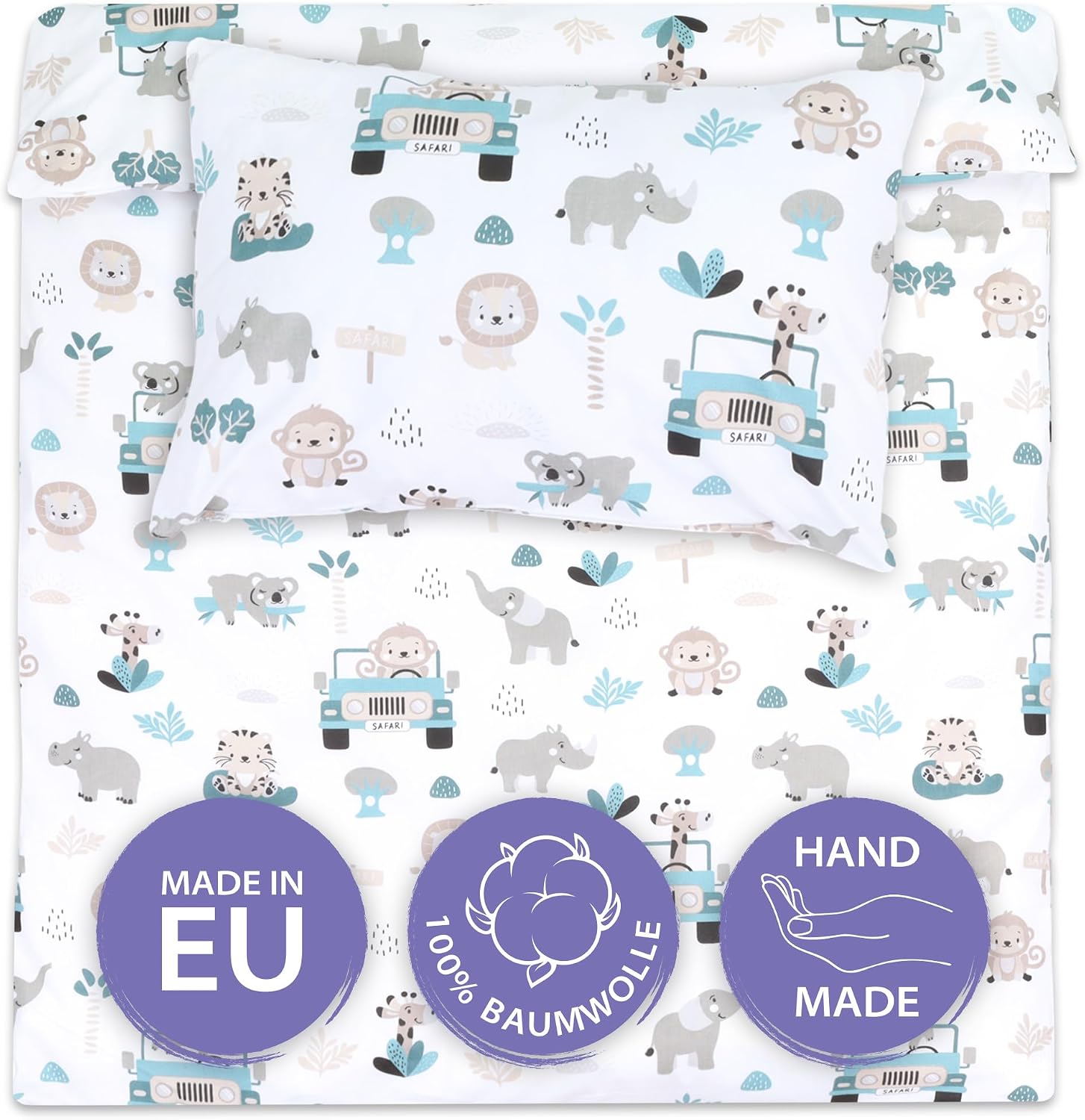 Totsy Baby Funda nordica Infantil 90x120 cm para Cuna 60 - algodón Saco nordico y Cubre de edredon Cama para niños y niñas Juego Fundas para edredón 90 x 120 cm con Almohada 60 x 40 cm Oeko-Tex