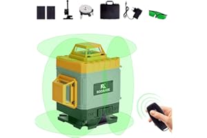 Roomark Livella Laser Autolivellante 4 X 360 °, Verde Livella Laser 16 Linee, Livella Laser Verticale e Orizzontale 4D, Batteria Ricaricabile 2 * 3000 mAh (Arancione-Grigio)
