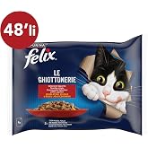 Felix Sığır Eti ve Tavuklu Kedi Yaş Maması Avantajlı Paket (4 x 12 x 85 gr) 48'li | Yetişkin Kediler İ&ccedil;in Sığır Eti ve Tavukl