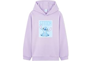 Disney Stitch Sudadera con Capucha Reversible de Lentejuelas, Moda Cálida Ropa para Niña y Adolescente