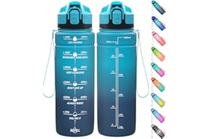 Coolfel Motivational Water Bottle with Time Markings, 1.5l 1l Sports Water Bottle 700ml 500ml Kids Water Bottles, BPA Free Tritan Leakproof Reusable Drink Bottle for Gym, School, Running
