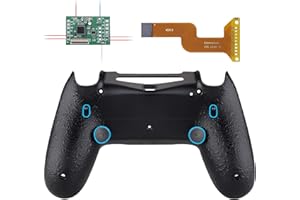 eXtremeRate Textured Black Dawn 2.0 FlashShot Trigger Stop Remap Kit for ps4 CUH-ZCT2 Controller, Upgrade Board & Redesigned Back Shell & Back Buttons & Trigger Lock for ps4 Controller JDM 040/050/055