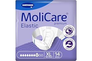 MoliCare Premium Elastic Adult Nappies – 8 Drops | High-Absorbency Disposable Diapers for Men and Women with Severe Incontinence| Size XL | Pack of 14