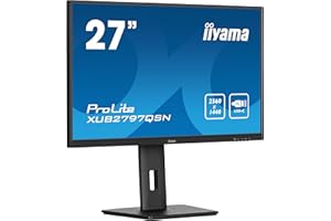 iiyama Prolite XUB2797QSN-B2 68,5cm 27" IPS LED-Monitor WQHD 100Hz HDMI DP-in/Out DaisyChain USB3.2 USB-C Dock 65W LAN Slim-Line Höhenverstellung Pivot AdaptiveSync schwarz