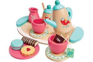 Hape Teservis för barn av trä, kökstillbehör, rollspel, från 24 månader