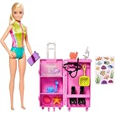 Barbie Deniz Biyoloğu Oyun Seti Barbie bebekler ve aksesuarlar, 10'dan fazla par&ccedil;alı deniz biyoloğu bebek (sarışın) ve taşına