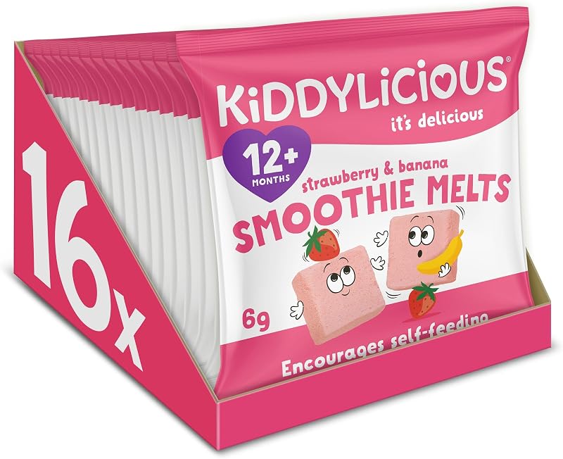 Kiddylicious Strawberry & Banana Smoothie Melts | 12+ Months | 16ct | 96g