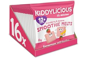 Kiddylicious Strawberry and Banana Smoothie Melts, 16 x 6g