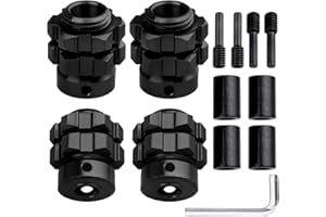 GOHOBBY Aluminum 17mm Hex Wheel Hub Adapters for 1/10 Traxxas E-Maxx E-Revo Summit (Set of 4) (Black)