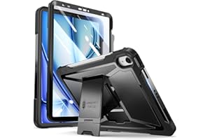 ZtotopCases for iPad Air 11 inch Case(2024),iPad Air 6th Generation Case,5th/4th Generation 10.9 2022/2020, Built-in Screen Protector, Dual Layer Shockproof, Pencil Holder + Kickstand Cover,Black