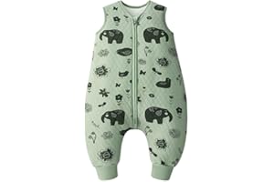 Looxii Schlafsack Baby mit füßen 2.5 Tog Baumwolle Warm Winterschlafsack Baby Schlafsack mit Beinen für Kinder 18-36 Monate Jungen Mädchen 80 cm