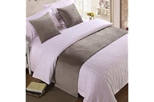 DAYDAY HELPER Bettläufer, Doppelbett, weicher Samt, Dekor, Bettüberwurf, grau, Luxus-Tagesdecke, Bettläufer für Fußbett, Schal, Bett-Endtuch für Hotel, Schlafzimmer, Hochzeitszimmer, 210 x 50 cm