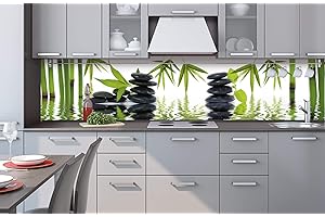 DIMEX LINE Pannello posteriore della cucina composito Zen Pietre 260 x 60 cm | Paraspruzzi cucina per lavello | Qualità premium in alluminio Dibond, spessore 3 mm – Made in EU | Include colla