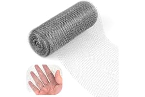 LIMITADA Maille Métallique 21 cm x 9 m, Grille Inox 3mm, Grillage Métallique Rigide, Grillage Moustiquaire Métal Anti-insecte, Treillis Inox Maille Fine Anti Rongeur, pour Empêcher Souris Serpents