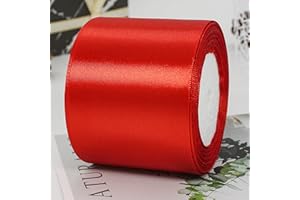 CC WONDERLAND ZONE Ruban Satin Rouge(100mmx25m),Ruban Cadeau pour Décoration